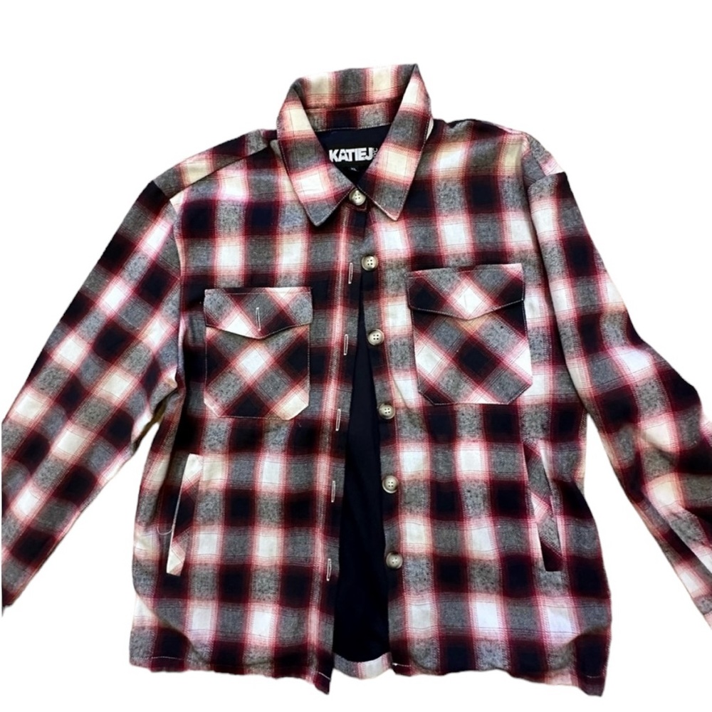 Katie J NYC Plaid Shacket Size X Large/14
